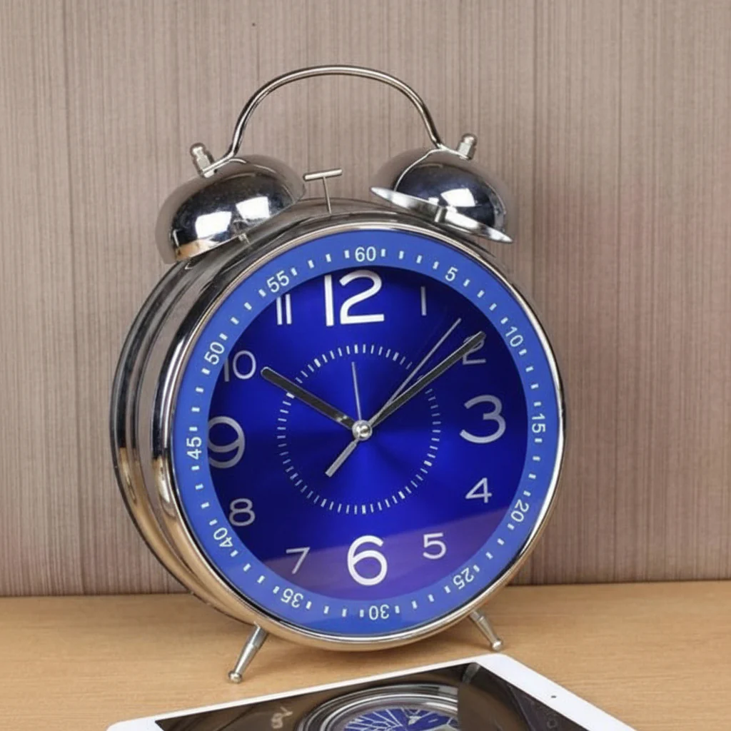 Wekker Vintage Metaal Dubbele Bel Tafelklok Luid Alarm - immagine 4